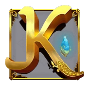 K royal symbol with a red stone